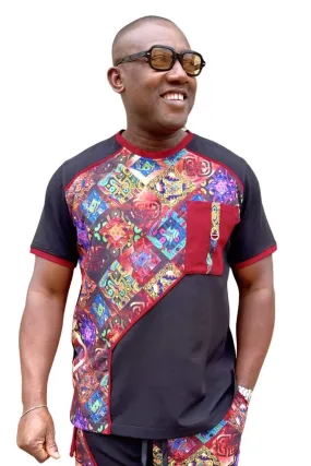 African Ankara T-shirt for Men Silk