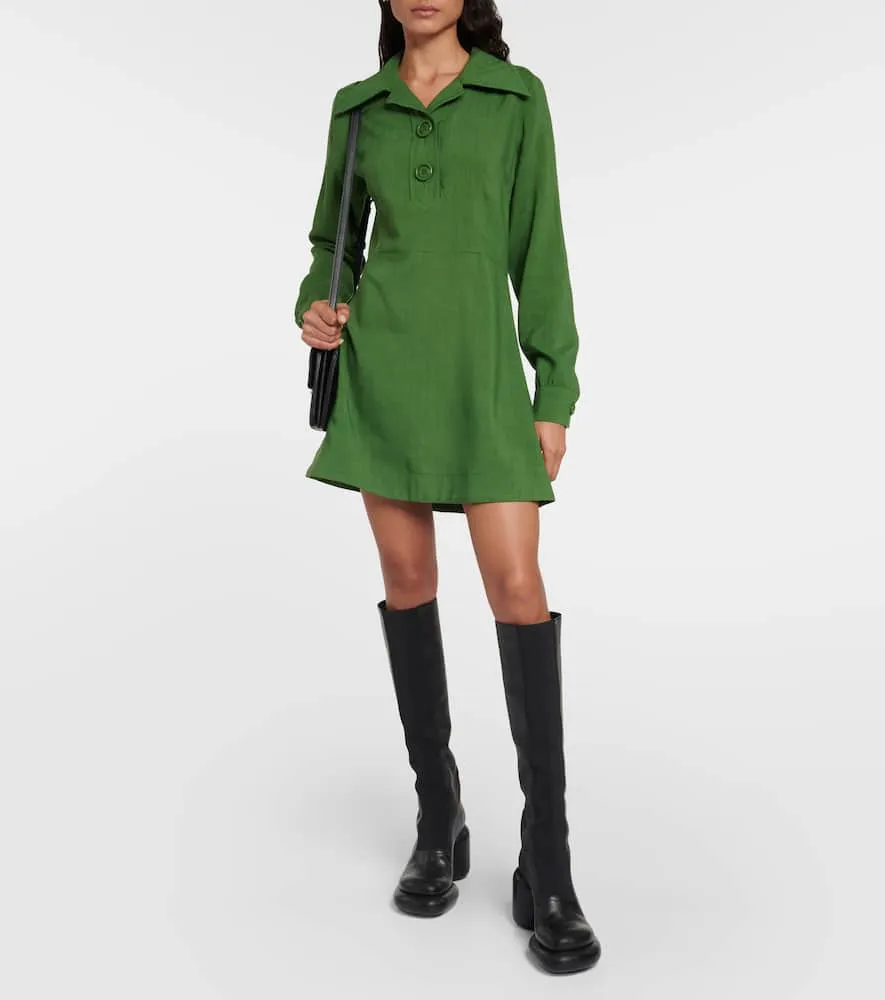 Ami Paris Silk-blend minidress
