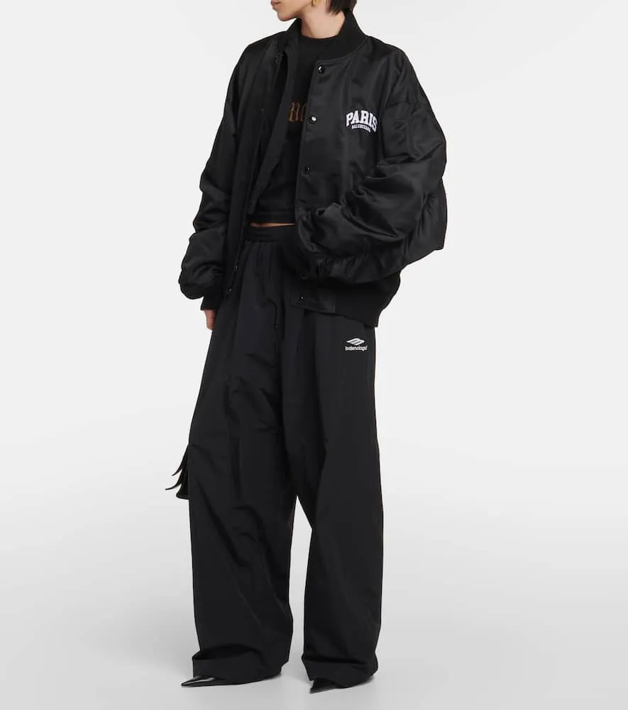 Balenciaga Paris satin varsity jacket