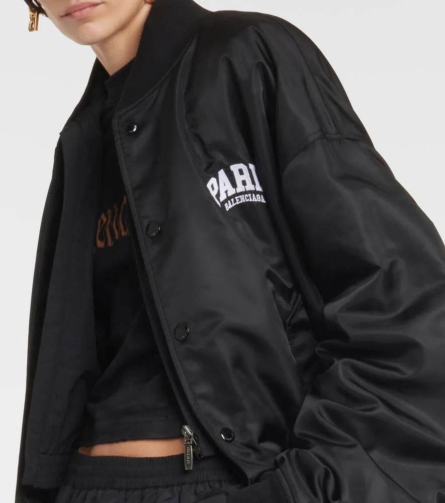 Balenciaga Paris satin varsity jacket