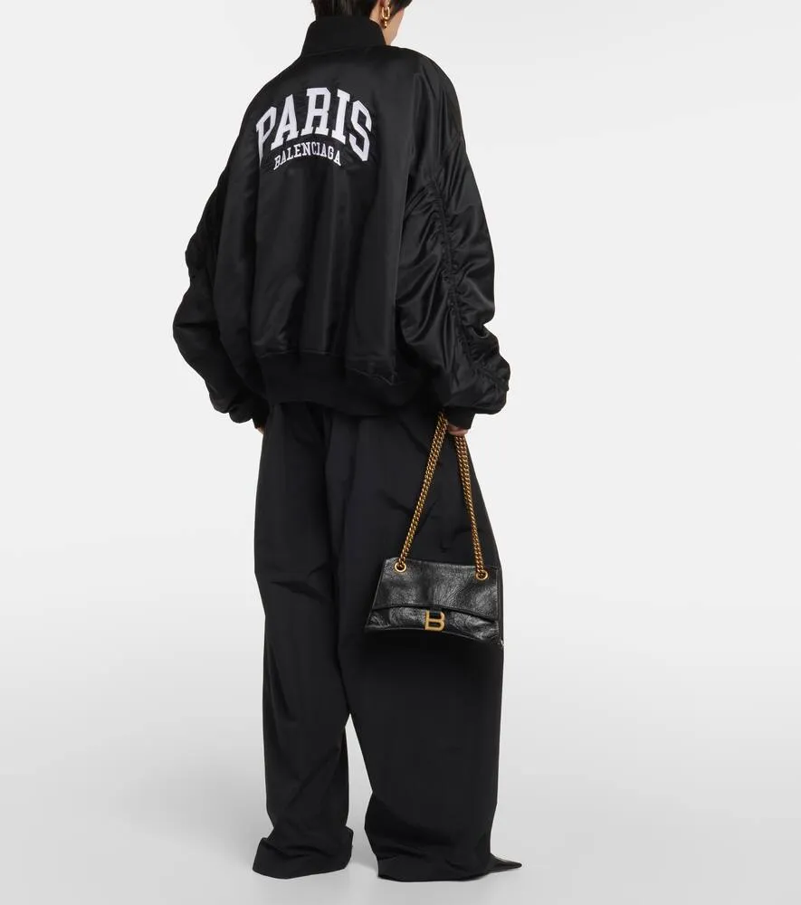 Balenciaga Paris satin varsity jacket
