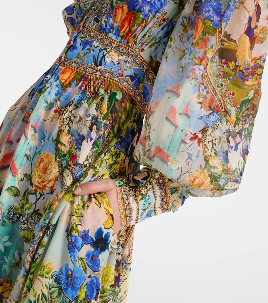 Camilla Embellished printed silk maxi dress