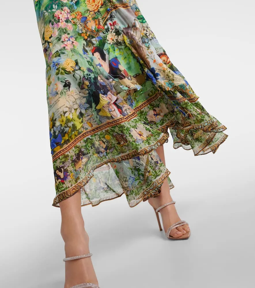 Camilla Embellished printed silk maxi dress