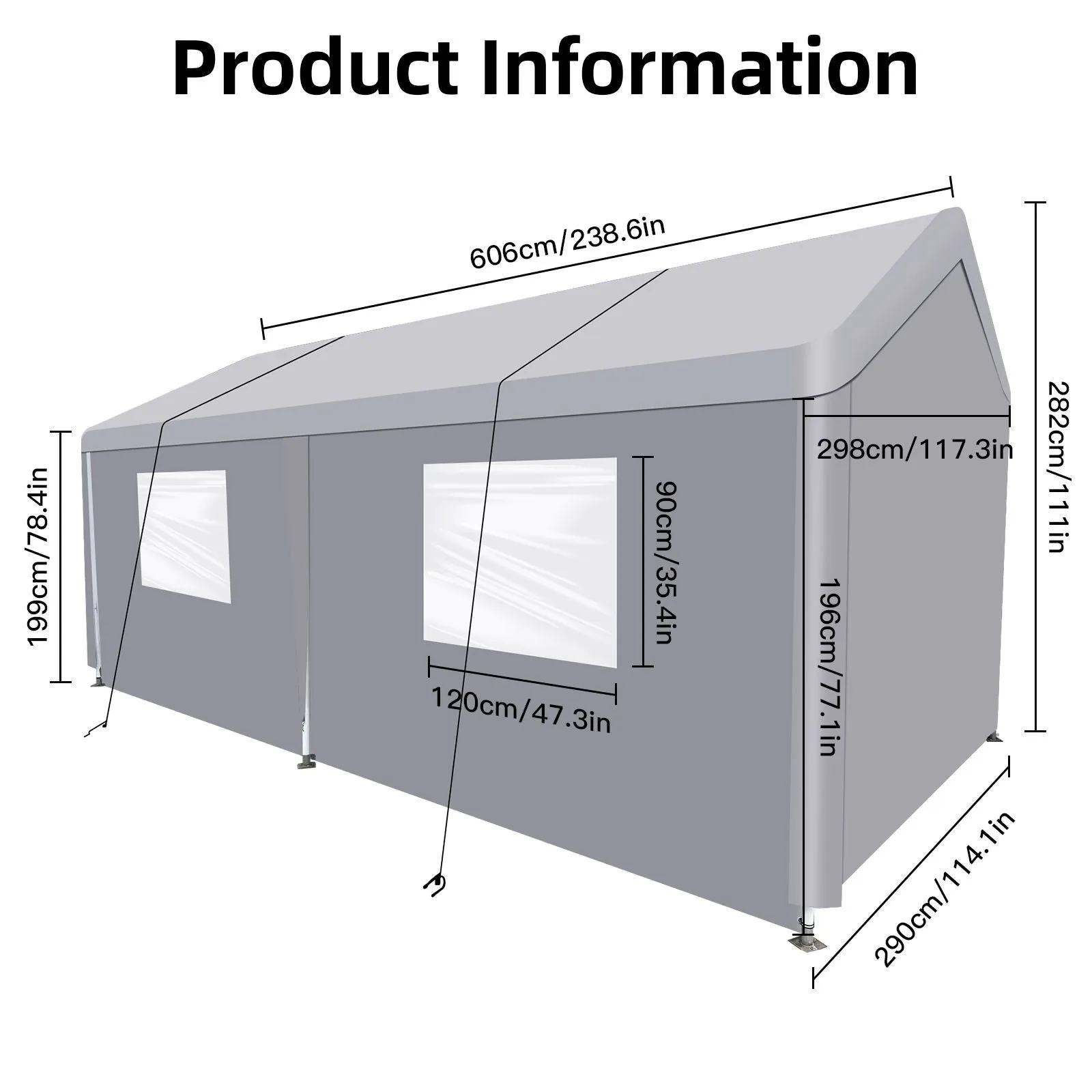 Carport, 10?20 Heavy Duty Portable Carport Garage Tent for