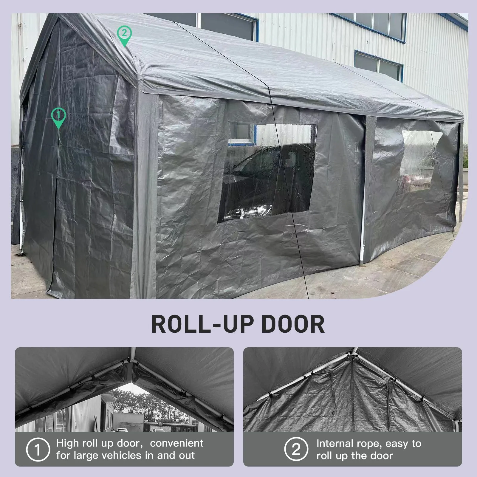 Carport, 10?20 Heavy Duty Portable Carport Garage Tent for