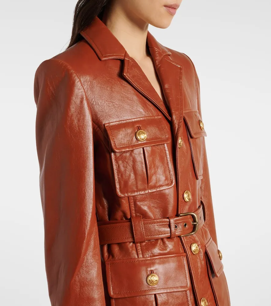 Chloe Belted leather jacket