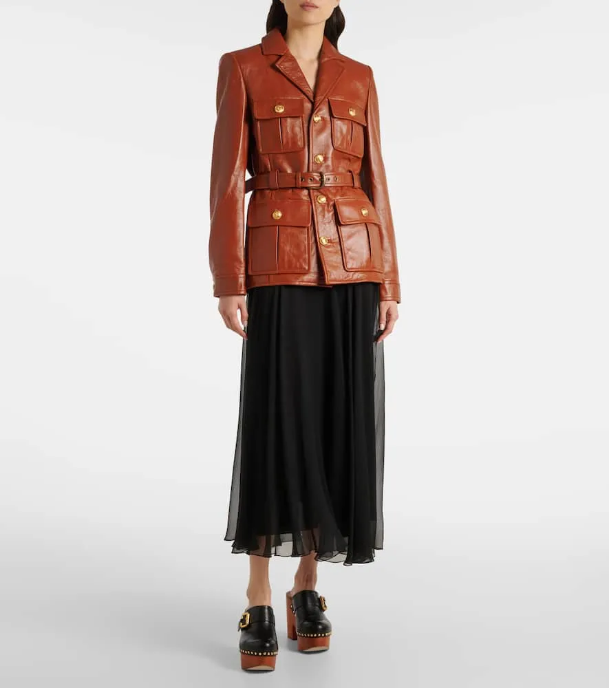 Chloe Belted leather jacket