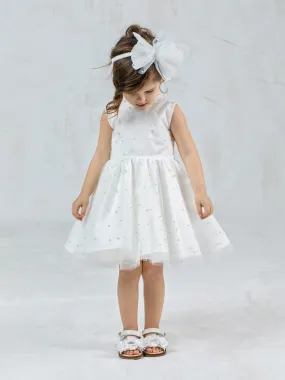 Girl's backless dress with pearls - KARINA