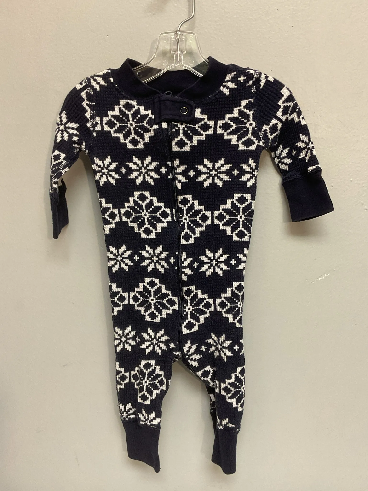 Hanna Andersson Size NB Navy Snowflake Cotton Infant Boys Pajamas