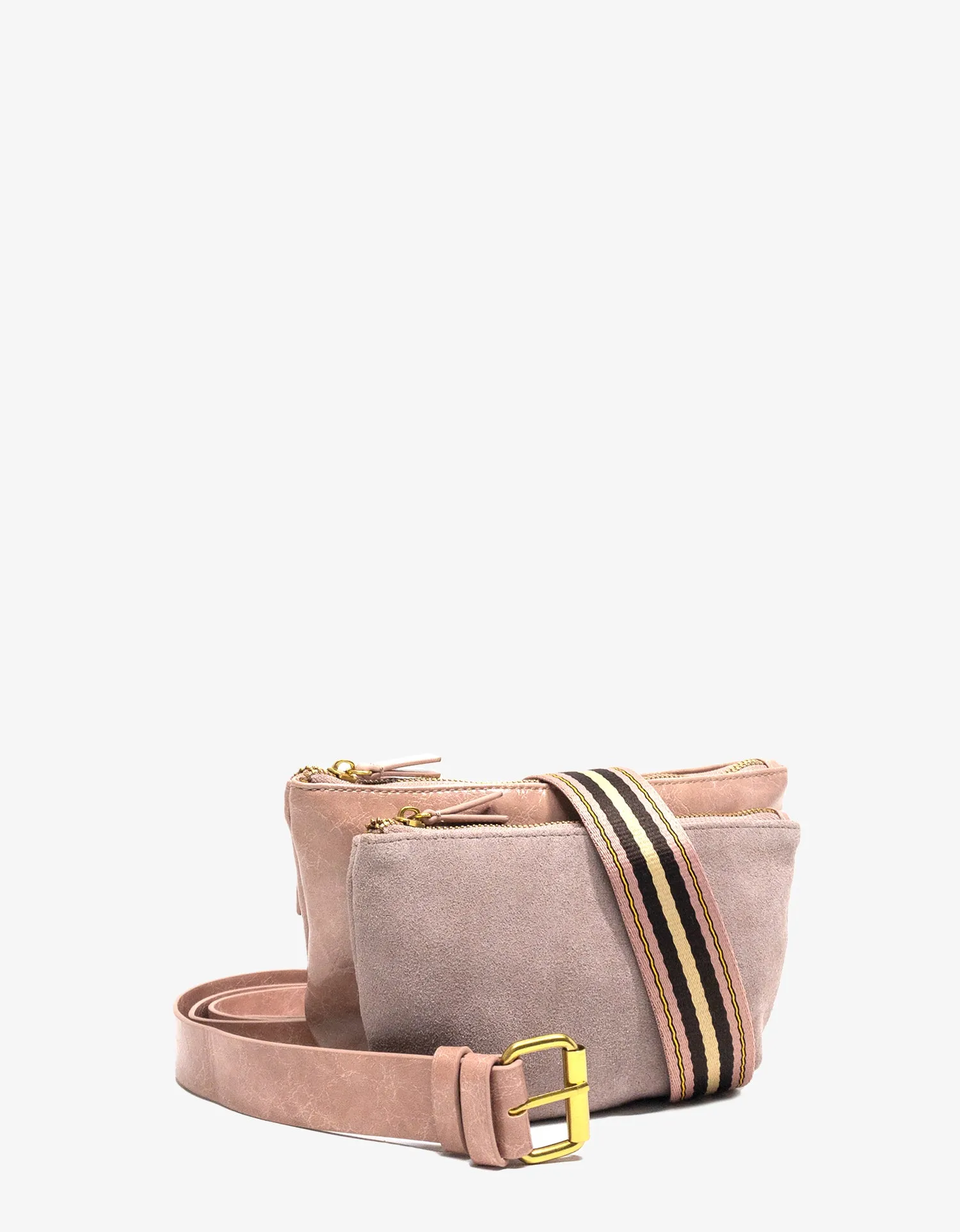 LEO CONVERTIBLE CROSSBODY SLING AND BELT BAG LARGE WAXED BALLET PINK