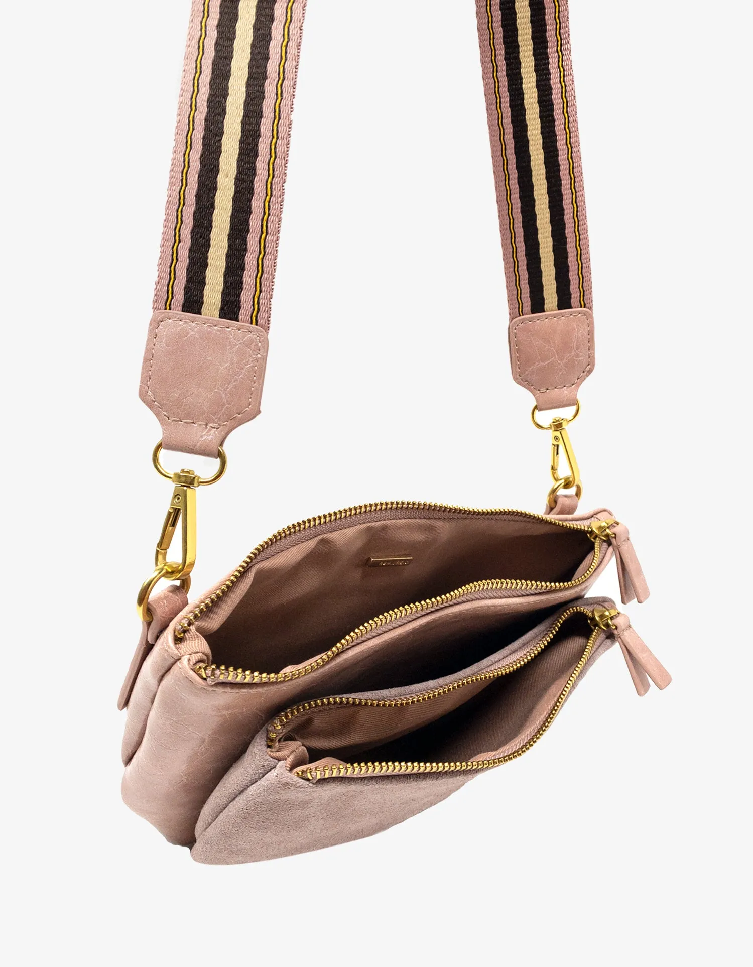 LEO CONVERTIBLE CROSSBODY SLING AND BELT BAG LARGE WAXED BALLET PINK
