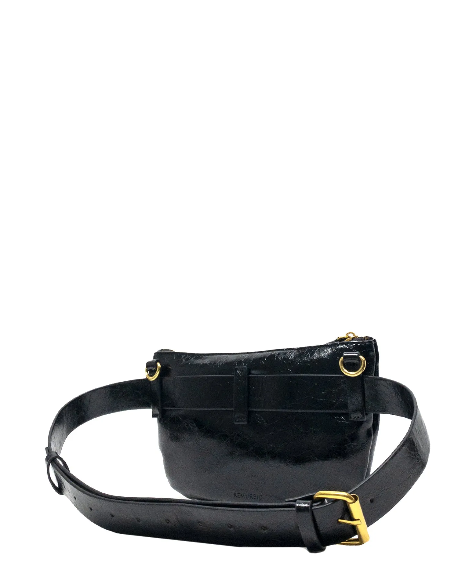 LEO CONVERTIBLE CROSSBODY SLING AND BELT BAG LARGE WAXED BLACK