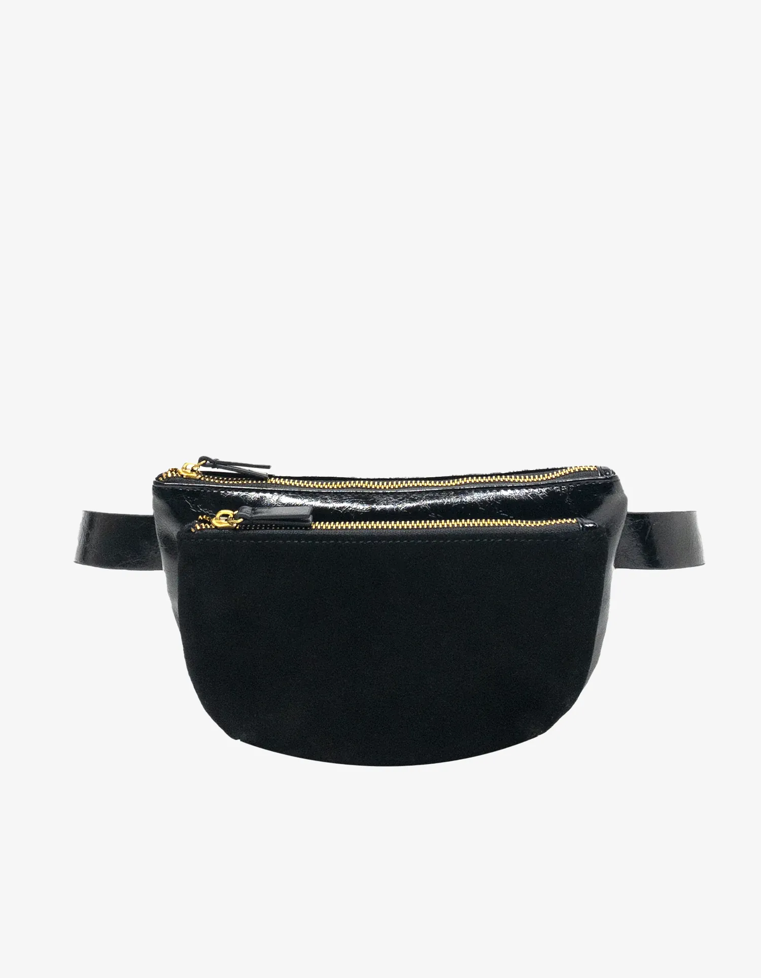 LEO CONVERTIBLE CROSSBODY SLING AND BELT BAG LARGE WAXED BLACK