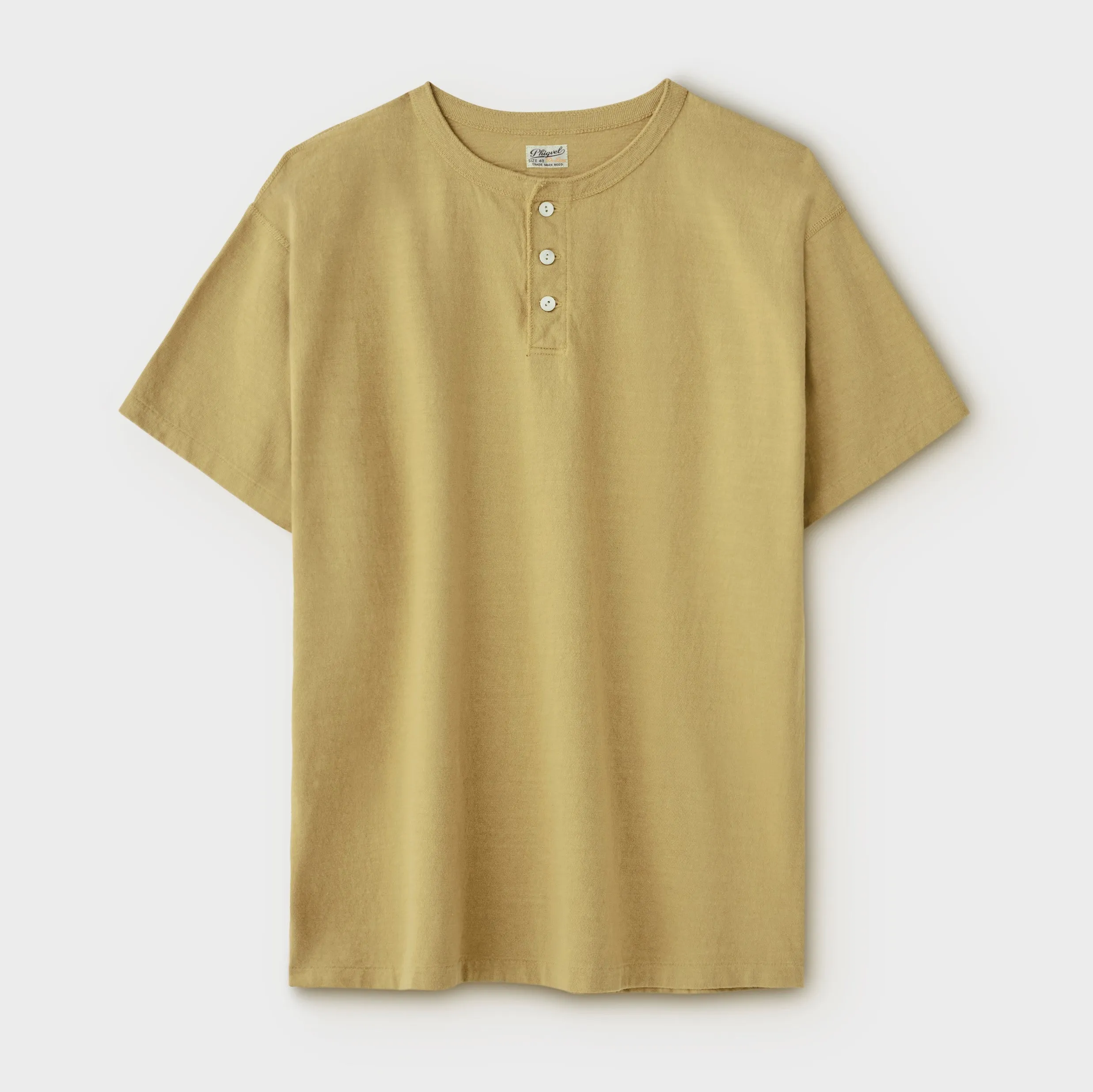 PHIGVEL -HENLEY NECK TEE- Fade Mustard
