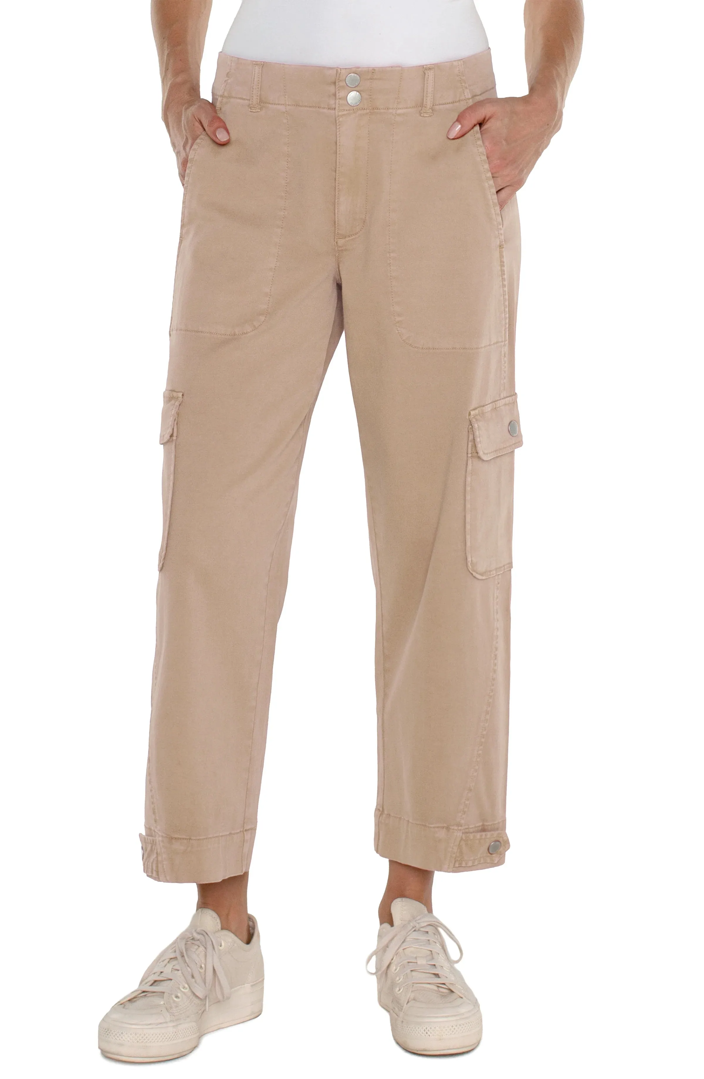 Utility Crop Cargo with Tab Hem